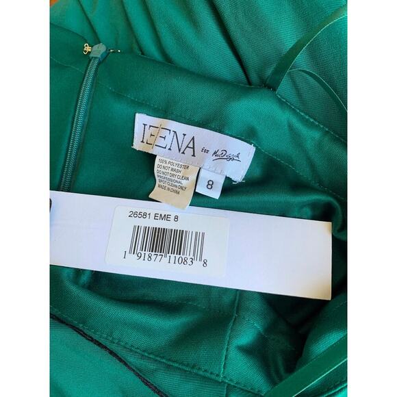 MacDuggal Ieena One Shoulder Jersey Gown in Green Size 8 Maxi Sheath Belted - Picture 9 of 9